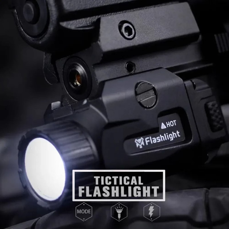 800LM Tactical Handgun Light With USB Recharge And Picatinny Rail Mount 4