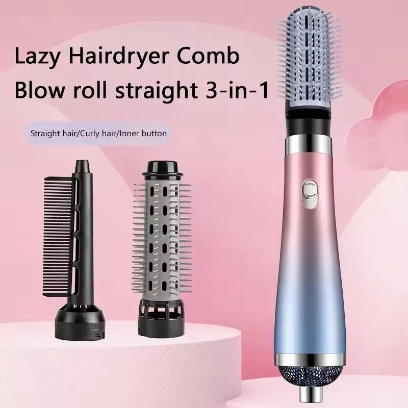 3 In 1 Hot Air Hair Dryer Brush With Curling And Straightening Comb 8