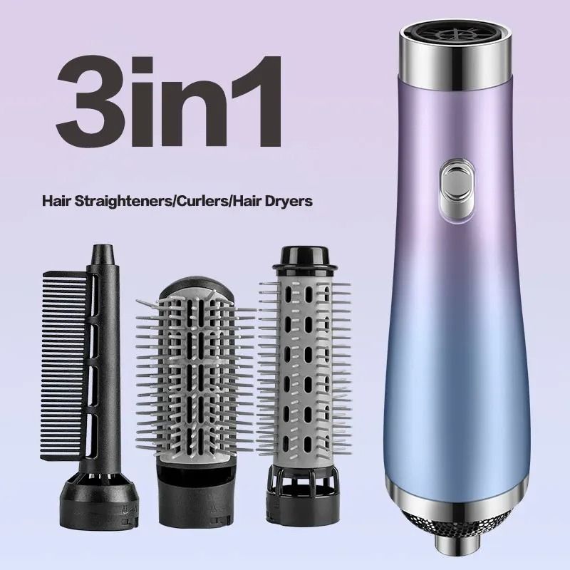 3 In 1 Hot Air Hair Dryer Brush With Curling And Straightening Comb 6