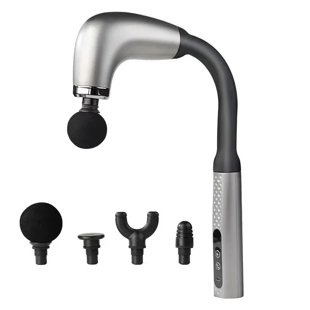 Rechargeable Fascia Gun With Long Handle Deep Tissue Massage Gun For Back And Neck 2