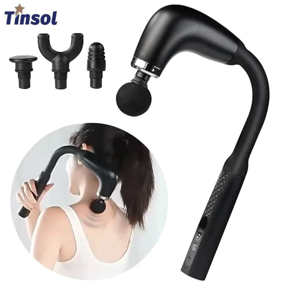 Rechargeable Fascia Gun With Long Handle Deep Tissue Massage Gun For Back And Neck 9
