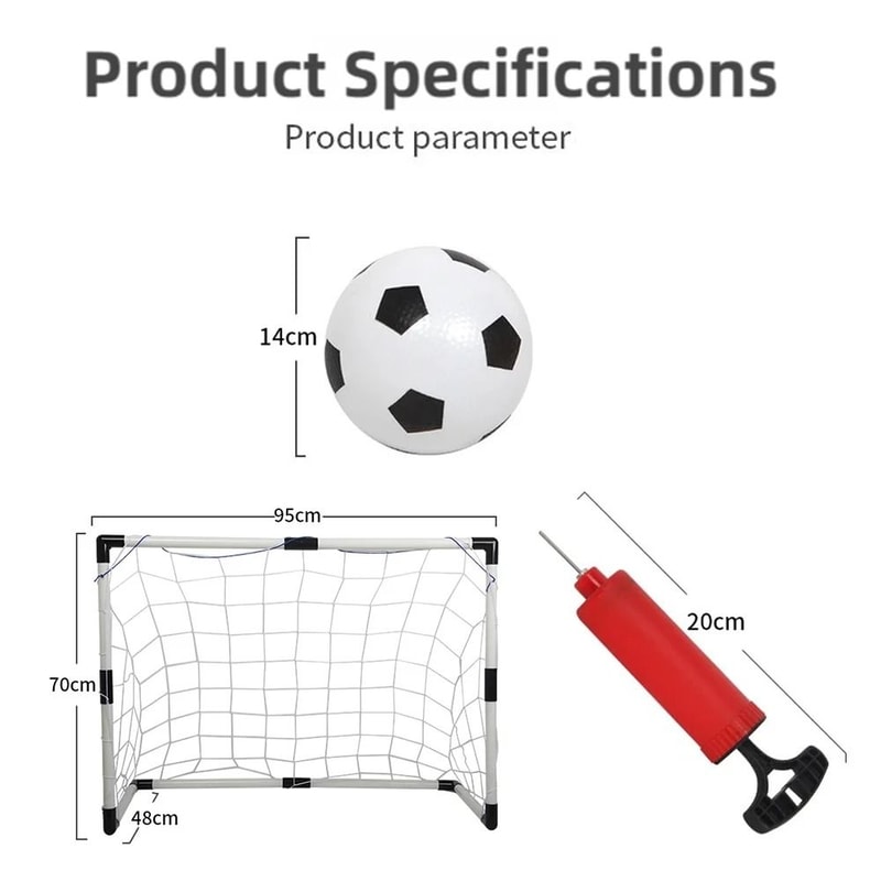 Foldable Kids Soccer Goal Set With Ball And Pump Portable Football Training Net 1