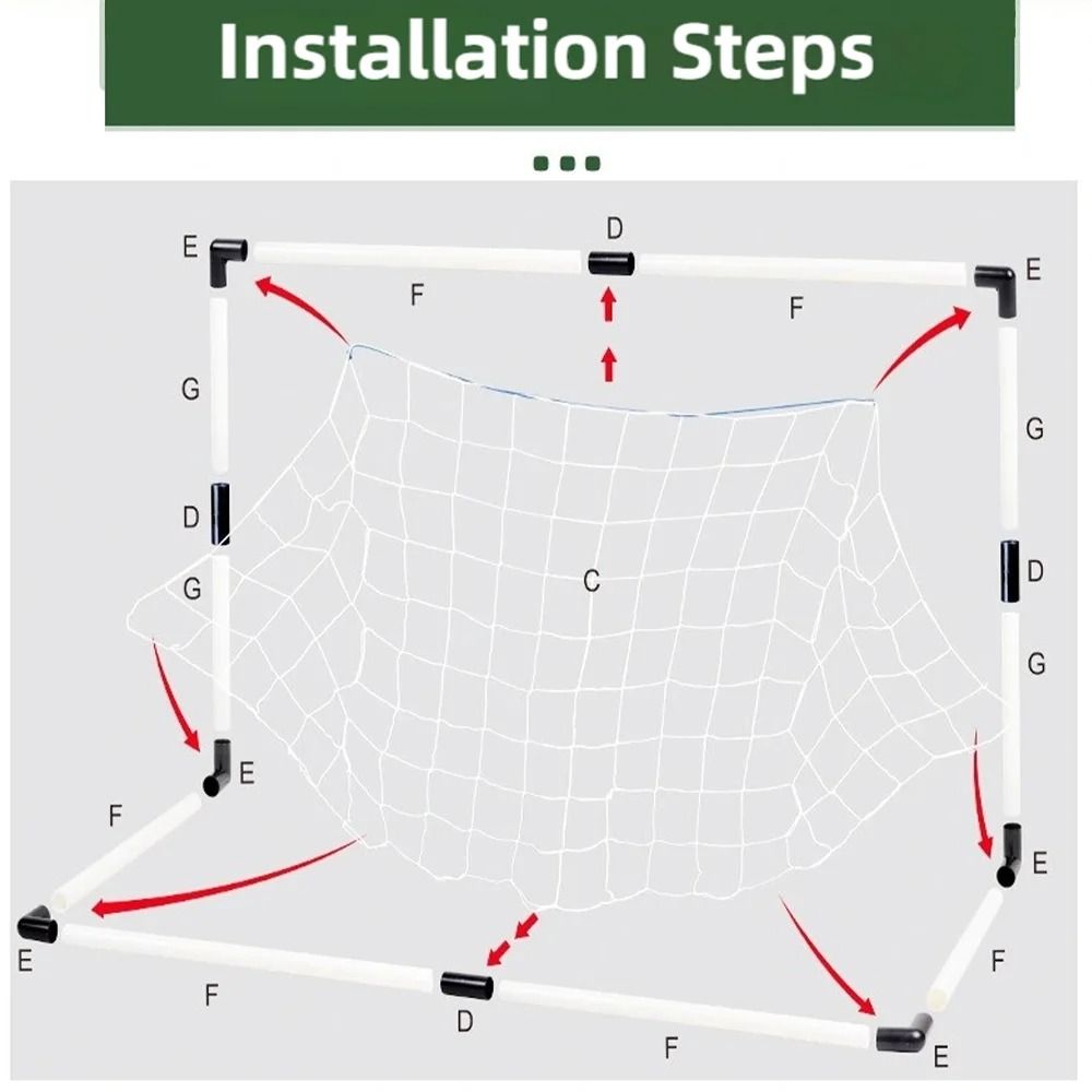 Foldable Kids Soccer Goal Set With Ball And Pump Portable Football Training Net 3