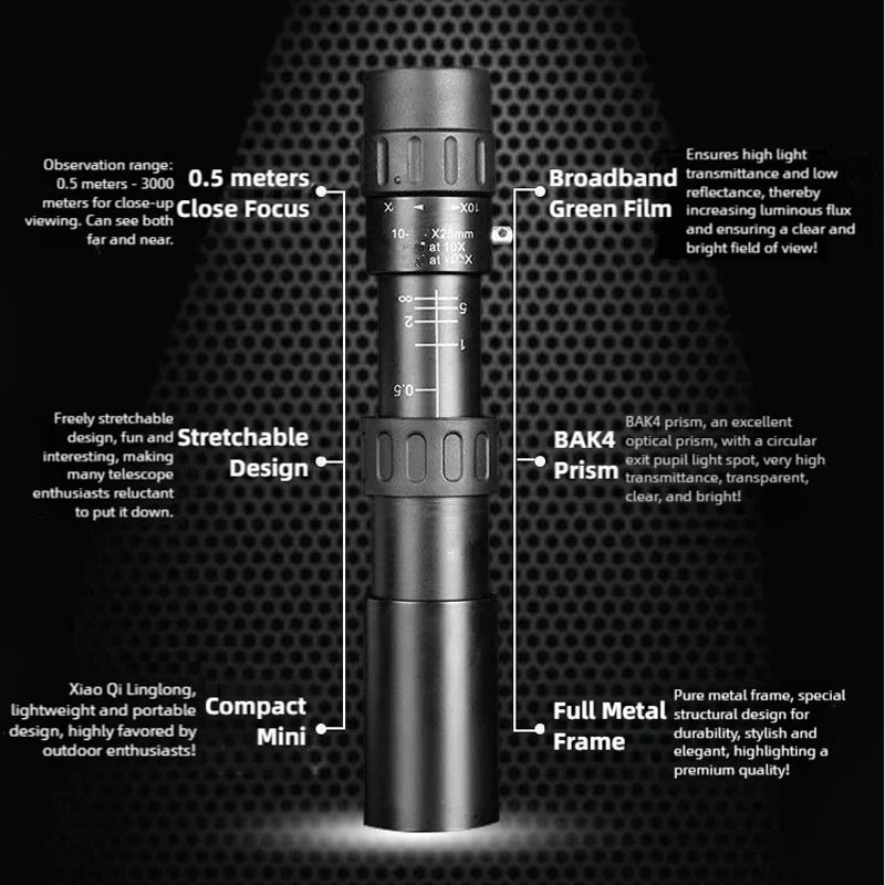 TINSOL 10300X Portable Zoom Monocular Telescope For Photography And Night Viewing 3