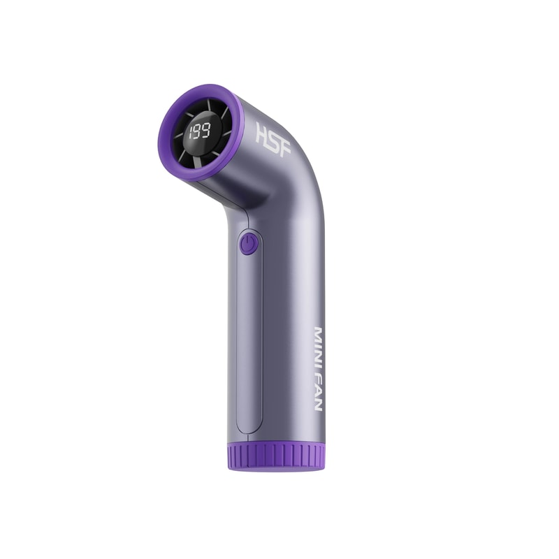 TurboForce 4000mAh Handheld Fan With Digital Display And Adjustable Speed 0