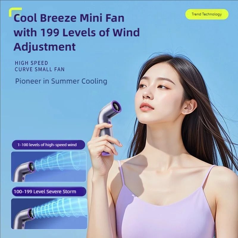 TurboForce 4000mAh Handheld Fan With Digital Display And Adjustable Speed 3