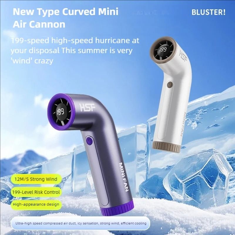 TurboForce 4000mAh Handheld Fan With Digital Display And Adjustable Speed 4