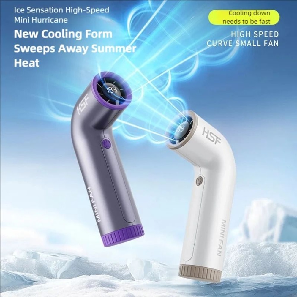 TurboForce 4000mAh Handheld Fan With Digital Display And Adjustable Speed 5