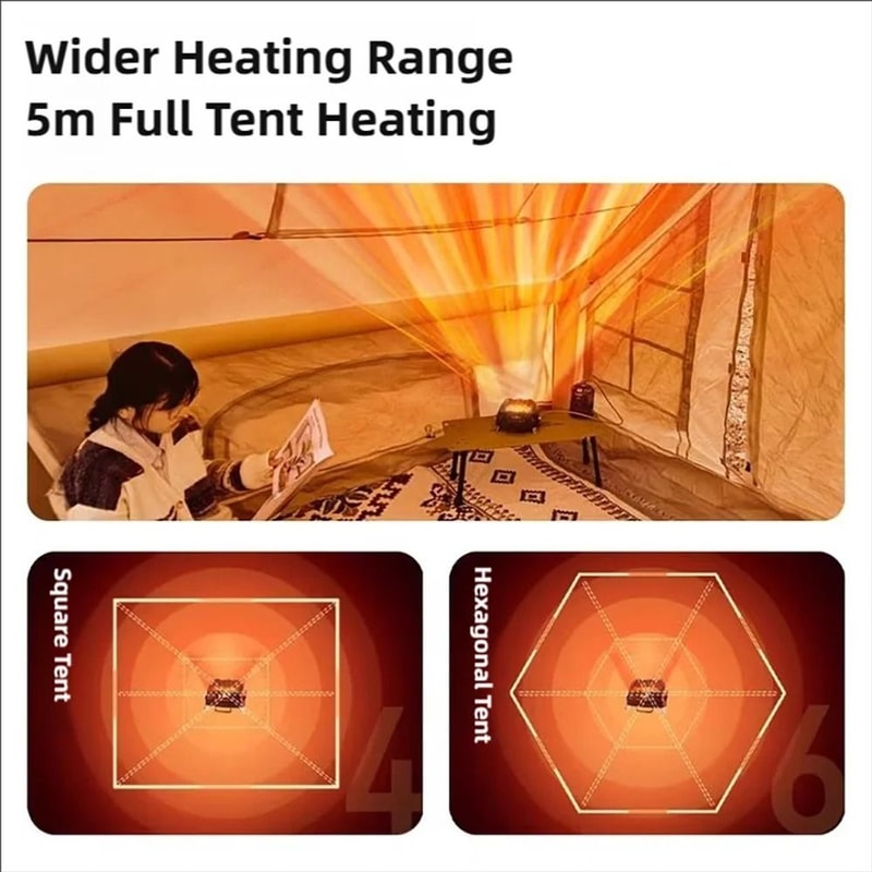 Portable Camping Heating Stove Outdoor Gas Heater Multifunction Travel Stove 4