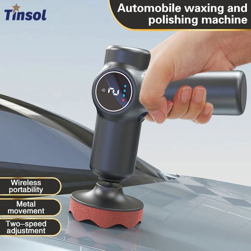 TINSOL Cordless Car Polisher Two Speed Adjustable Rotary Waxing Machine 0