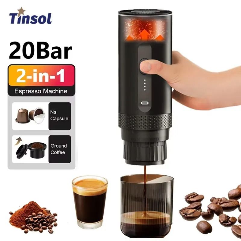 TINSOL 3 In 1 Wireless Portable Espresso Machine Travel Coffee Maker 7