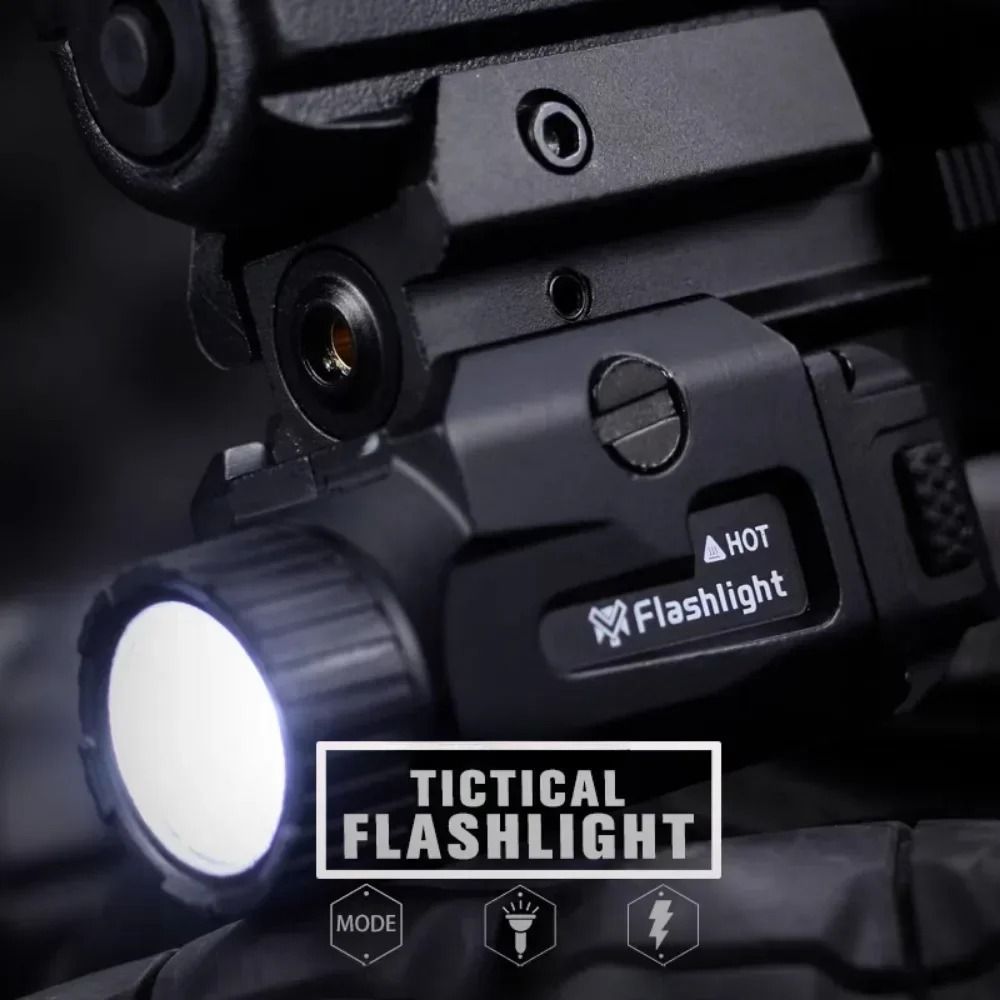 TINSOL 800LM USB Rechargeable Tactical Flashlight Picatinny Rail Mount 3