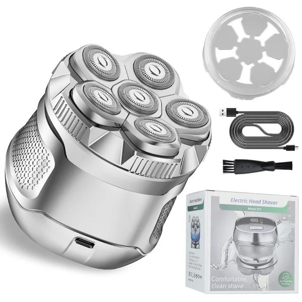 Tinsol 6D Magnetic Electric Razor Rechargeable Waterproof Head Shaver 2