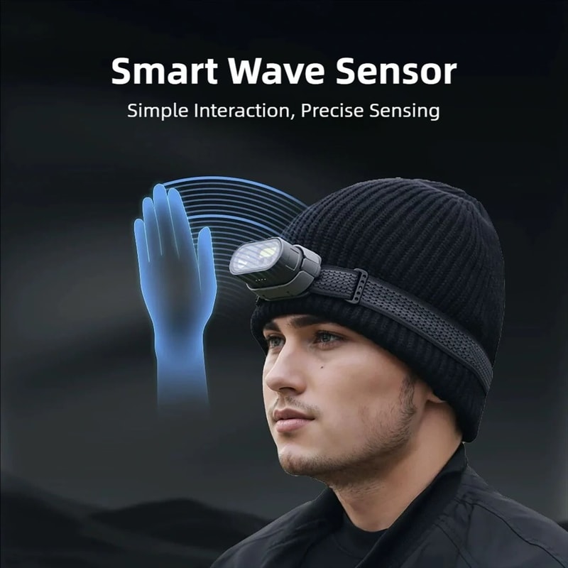 TINSOL MH1 USB Rechargeable Motion Sensor LED Headlamp Headtorch 5