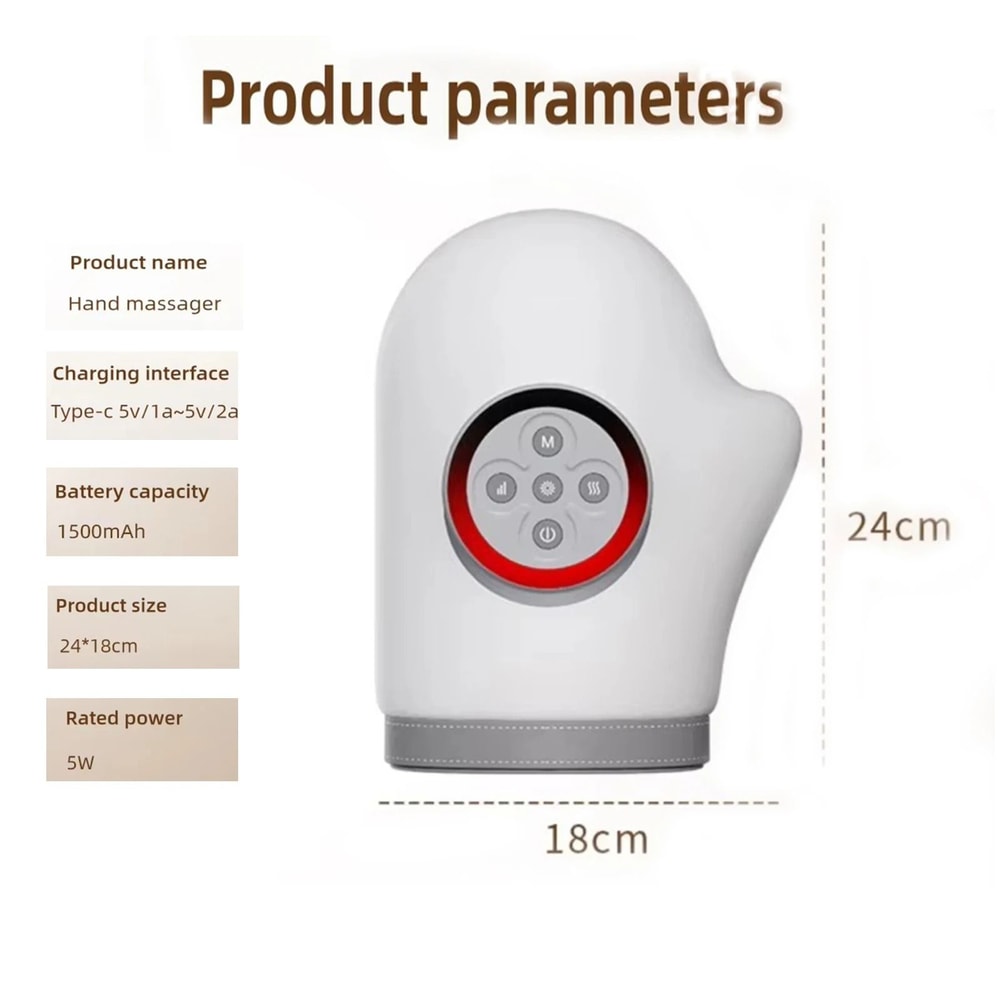 360 Air Pressure Electric Hand Massager With Heat Therapy And 5 Settings 4