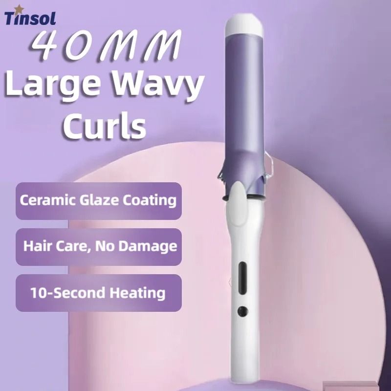 TINSOL 40mm Rotating Curling Iron Professional Large Wave Hair Curler 6