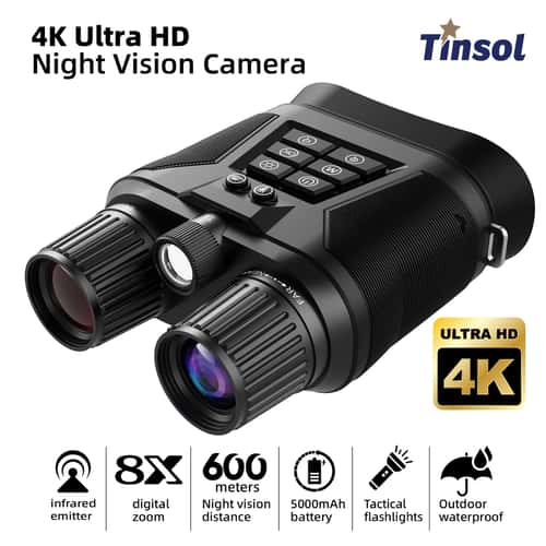 Tinsol 600M Infrared Night Vision Telescope 4K Digital Binoculars with Zoom