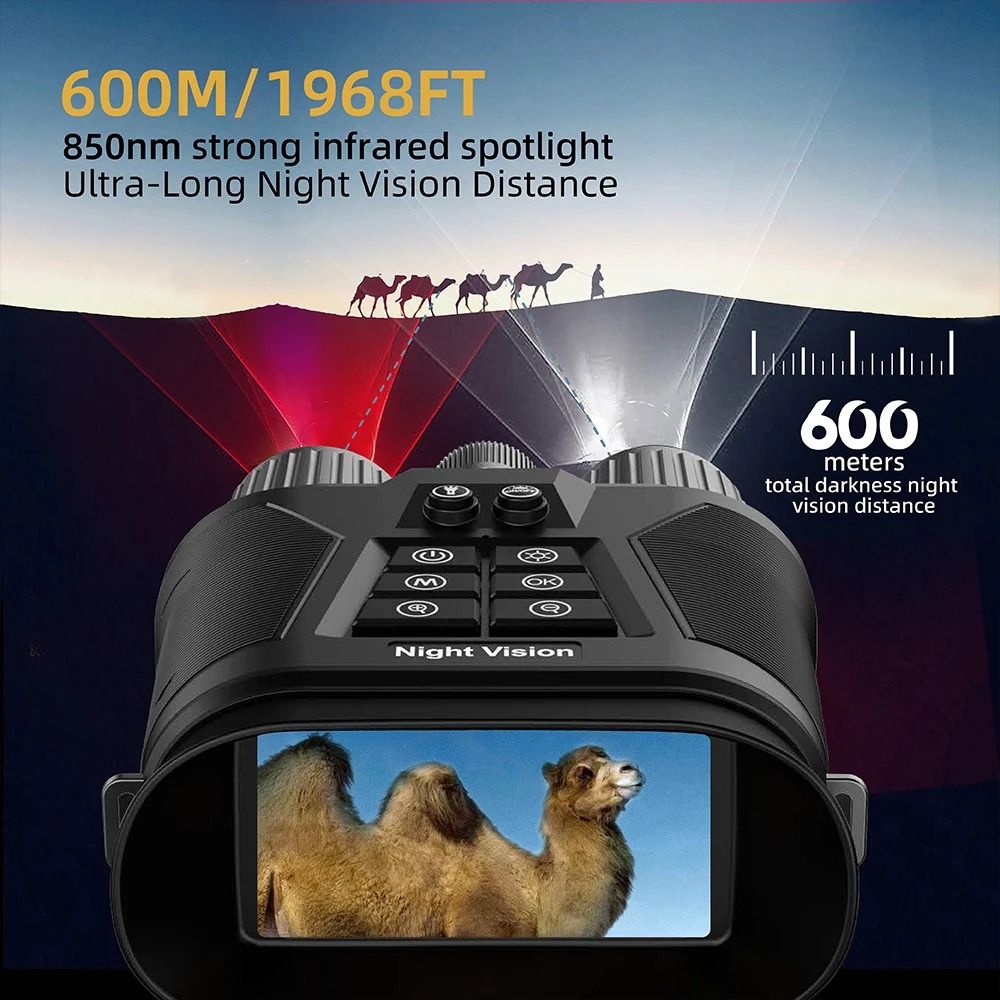 Tinsol 600M Infrared Night Vision Telescope 4K Digital Binoculars With Zoom 5