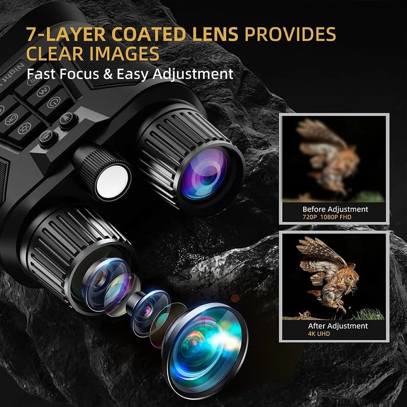 Tinsol 600M Infrared Night Vision Telescope 4K Digital Binoculars With Zoom 7