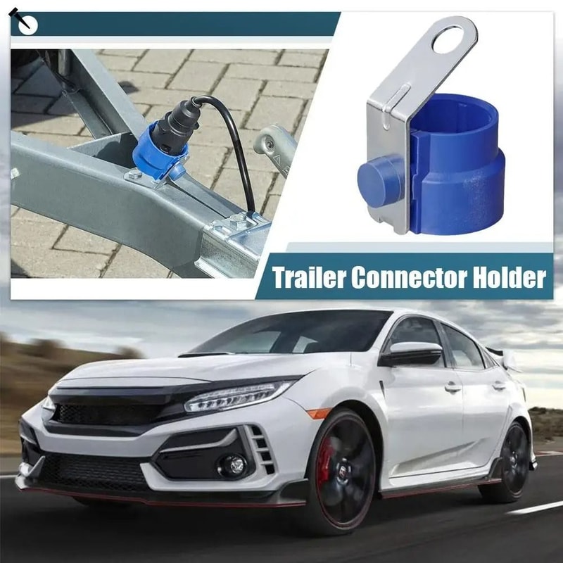 Round Trailer Plug Holder Parking Cover ABS Trailer Connector Bracket 1