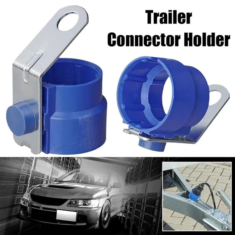 Round Trailer Plug Holder Parking Cover ABS Trailer Connector Bracket 4
