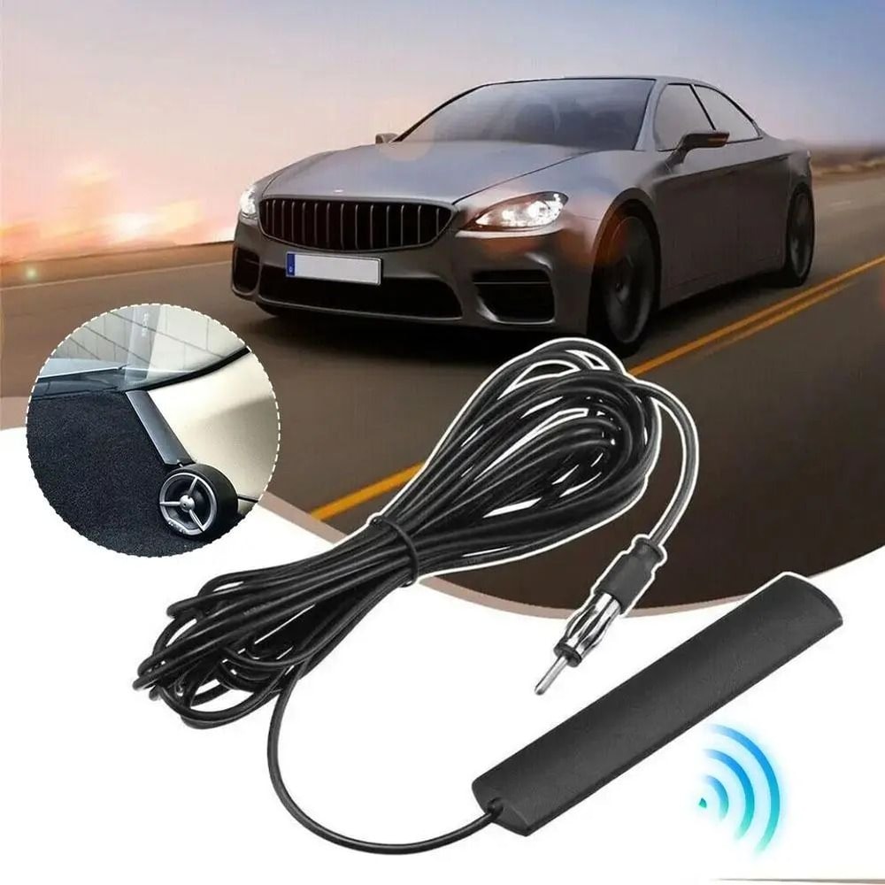 Hidden Amplified Car Radio Antenna Universal Patch Aerial For Vehicles 4