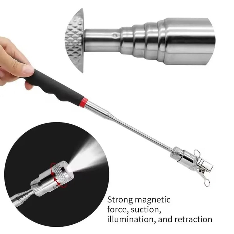 Magnetic Telescopic Pickup Tool With Inspection Mirror And Flashlight 4