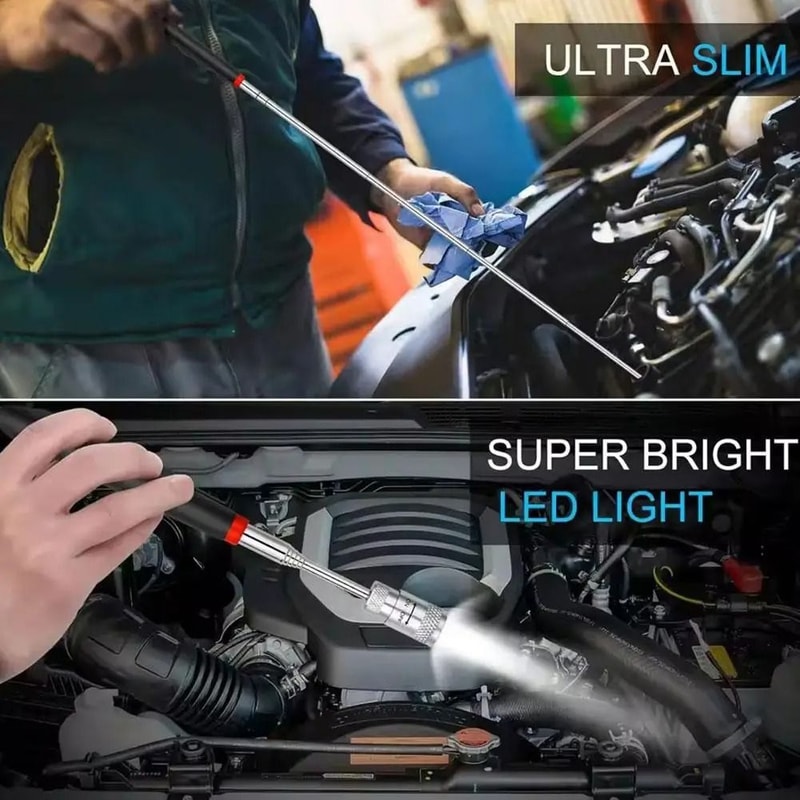 Magnetic Telescopic Pickup Tool With Inspection Mirror And Flashlight 5