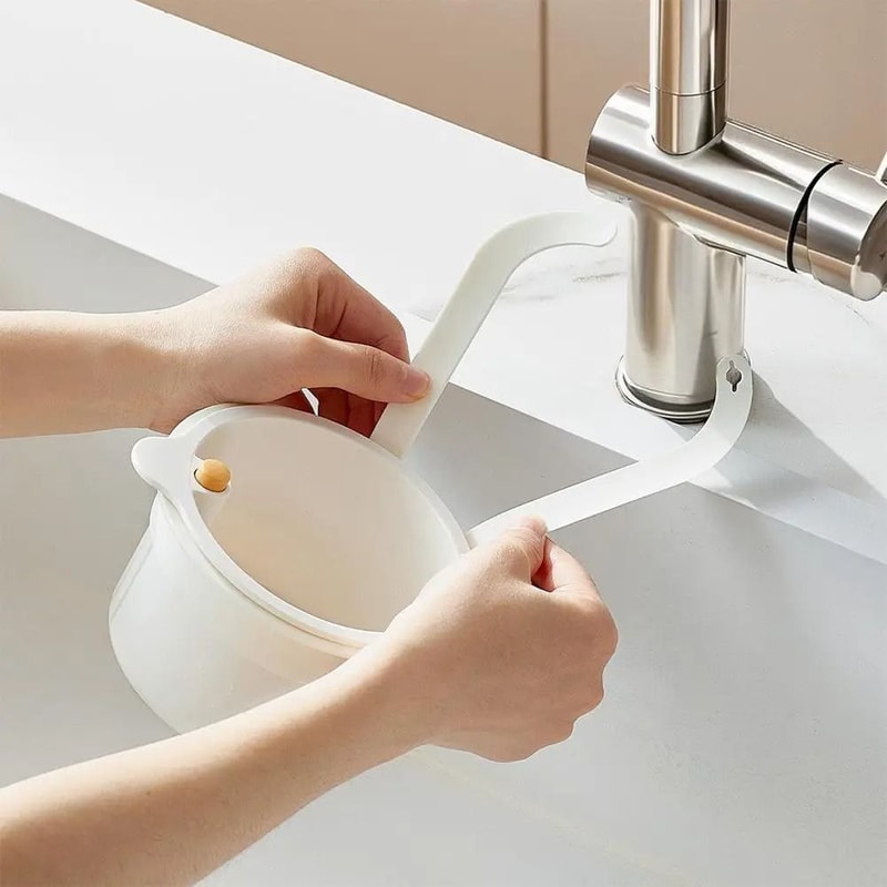 Kitchen Sink Hanging Drain Basket Automatic Dump Waste Collector 6