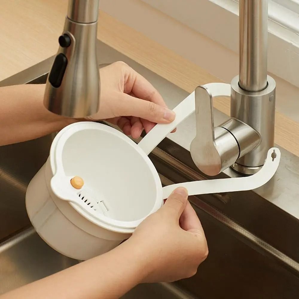 Kitchen Sink Hanging Drain Basket Automatic Dump Waste Collector 7