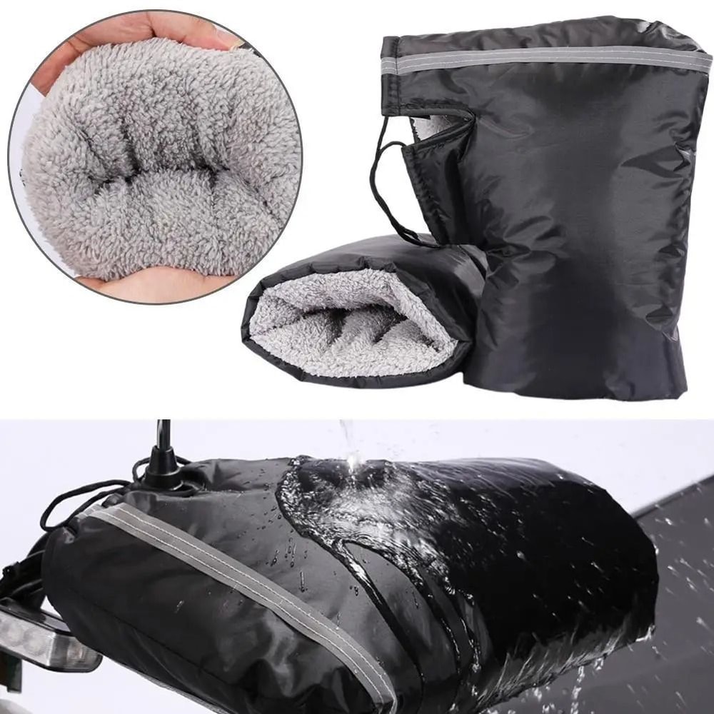 Winter Electric Bike Handlebar Gloves Windproof Warm Cycling Hand Covers 1