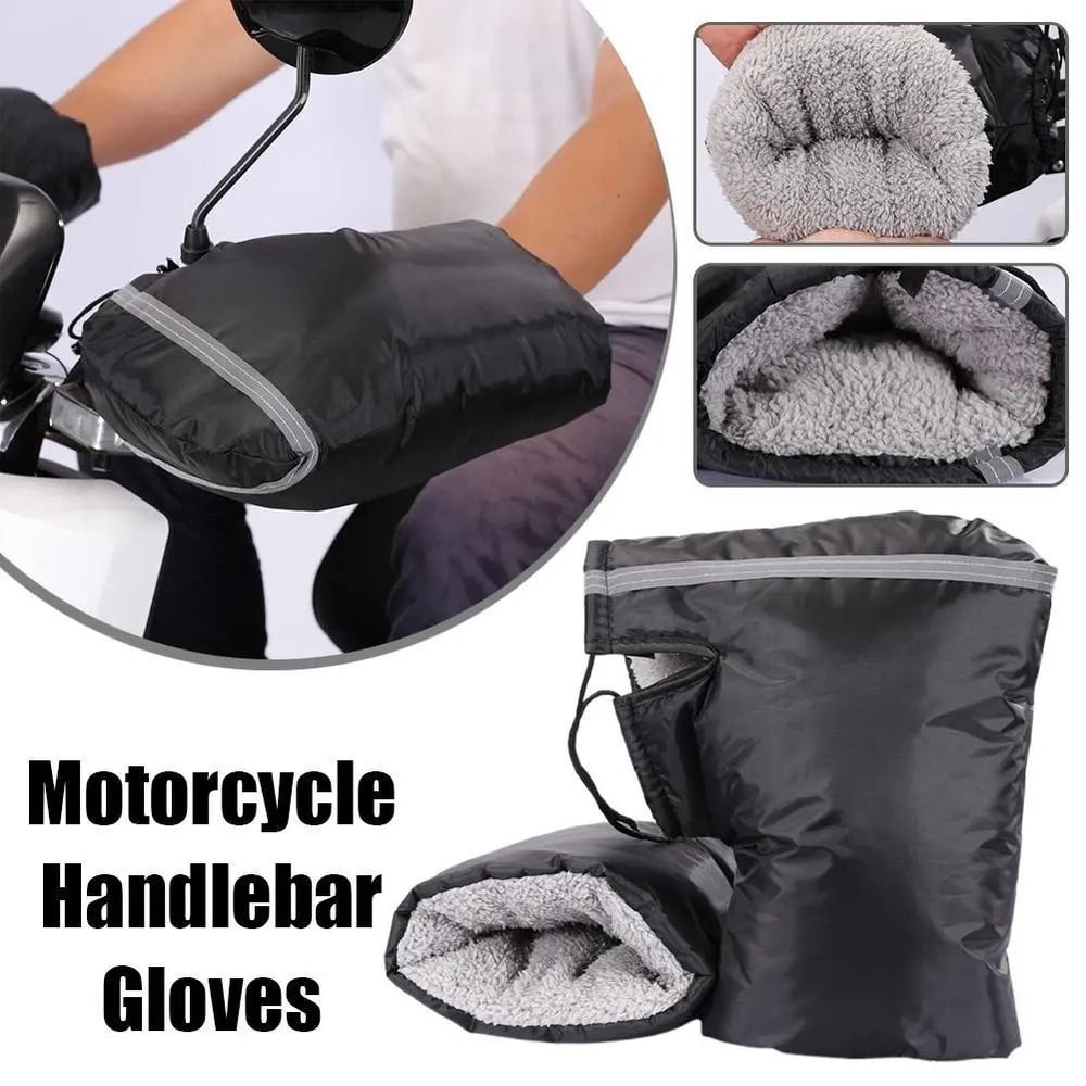 Winter Electric Bike Handlebar Gloves Windproof Warm Cycling Hand Covers 6