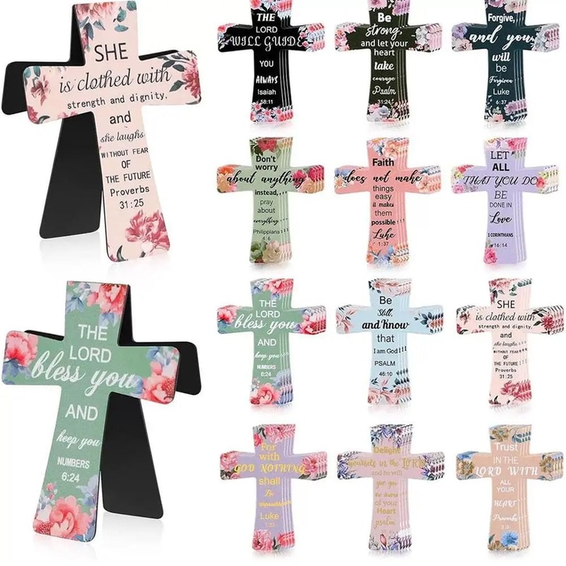 Cross Shaped Leather Magnetic Bookmark Elegant Page Marker 0