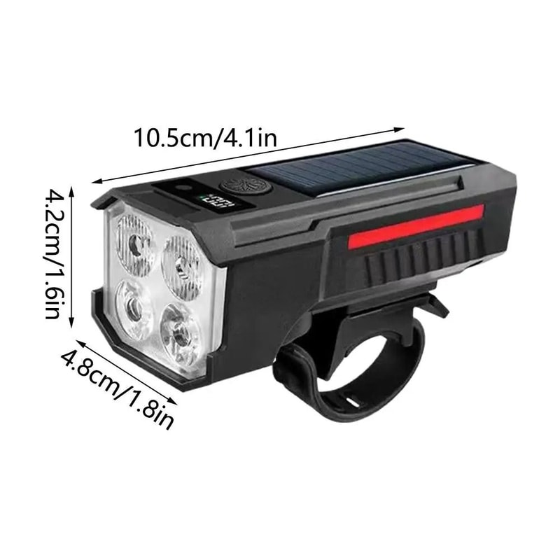 Solar Powered Bicycle Light 2 In 1 Strong Beam Bike Flashlight 1