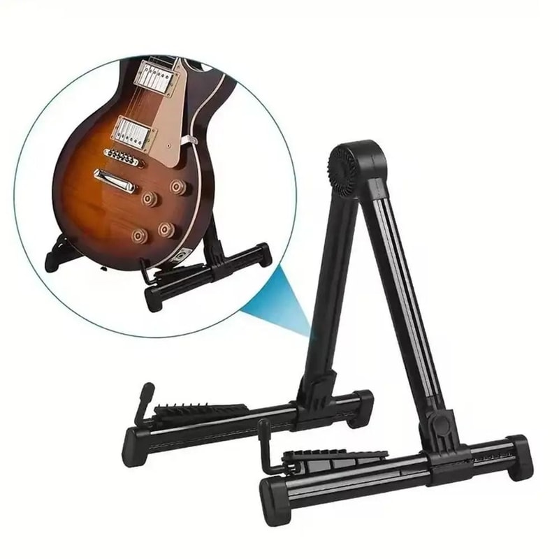 Foldable Guitar Floor Stand Electric And Acoustic Guitar Holder 4