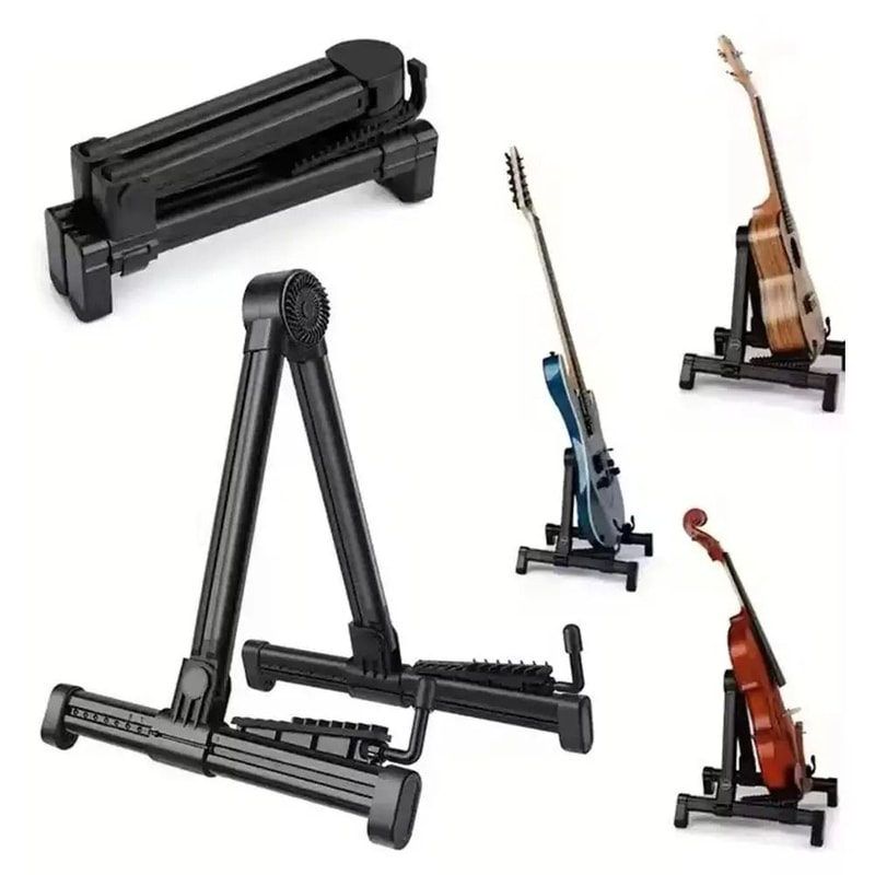 Foldable Guitar Floor Stand Electric And Acoustic Guitar Holder 0