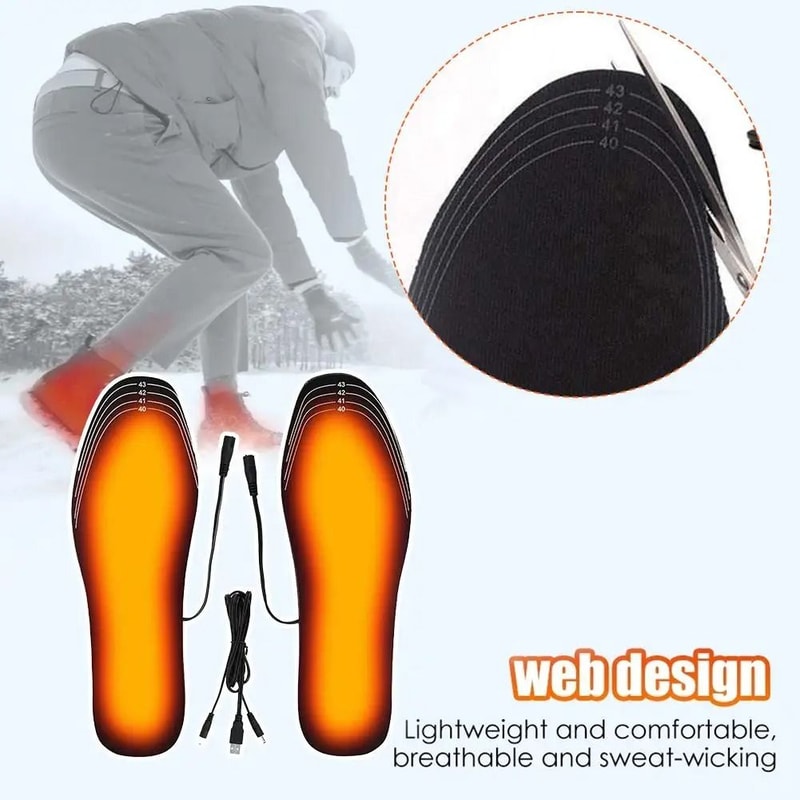 USB Heated Insoles Customizable Foot Warmer Heating Shoe Inserts 4