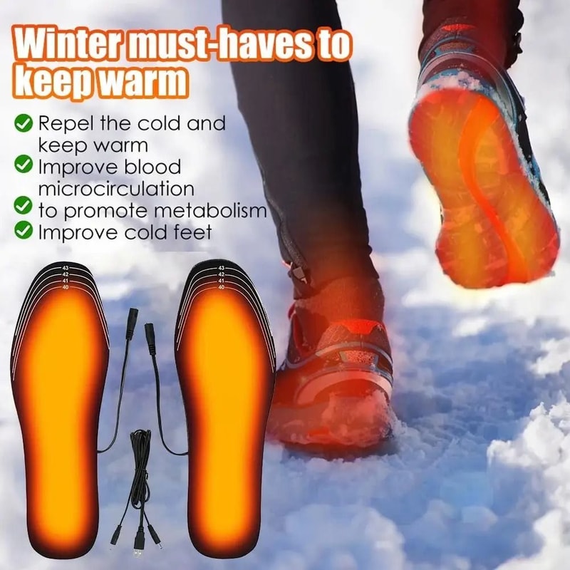 USB Heated Insoles Customizable Foot Warmer Heating Shoe Inserts 6