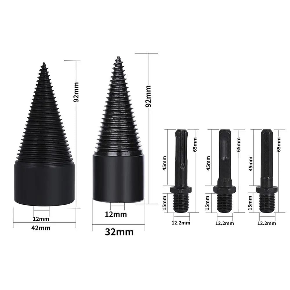 Wood Splitting Cone Drill Bit Heavy Duty Firewood Splitting Tool 3
