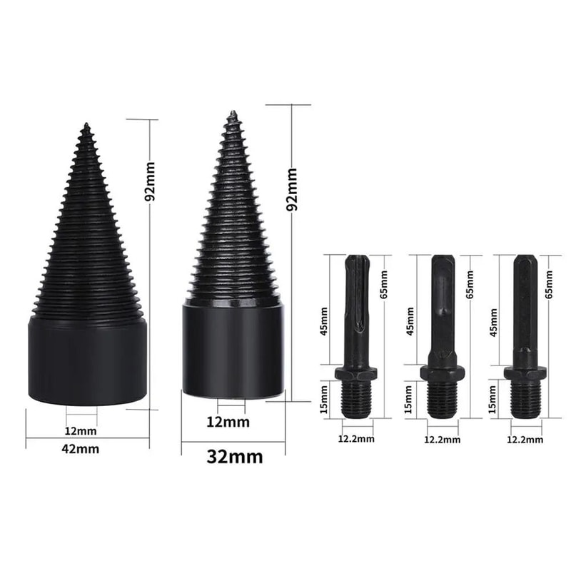 Wood Splitting Cone Drill Bit Heavy Duty Firewood Splitting Tool 3