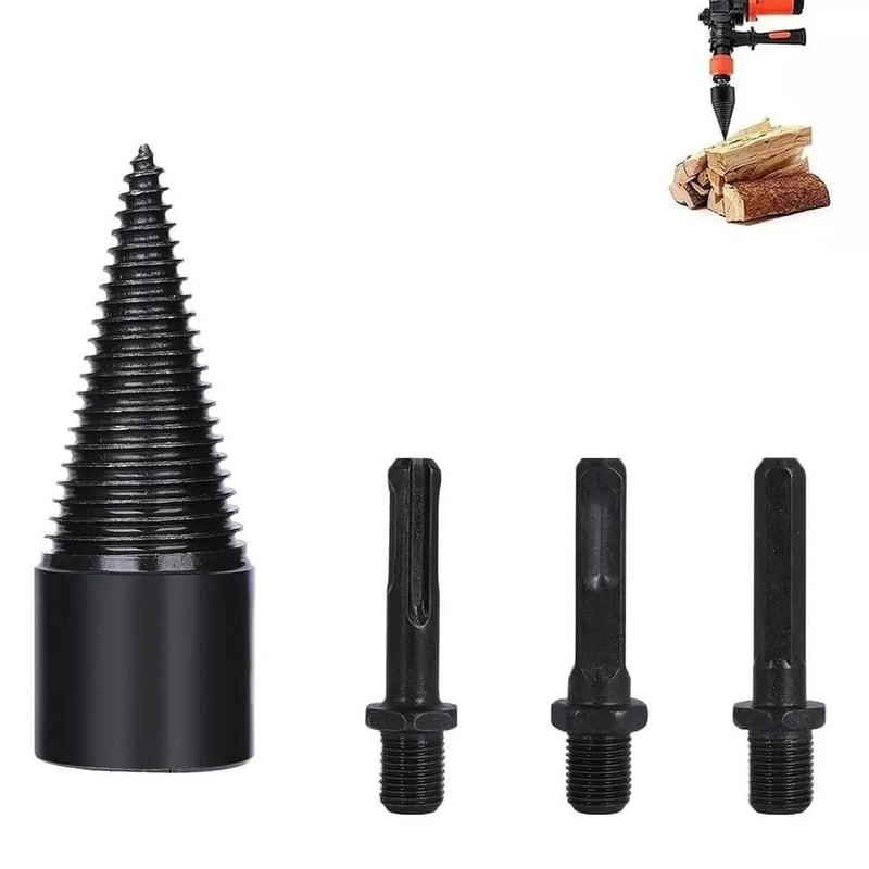 Wood Splitting Cone Drill Bit Heavy Duty Firewood Splitting Tool 4