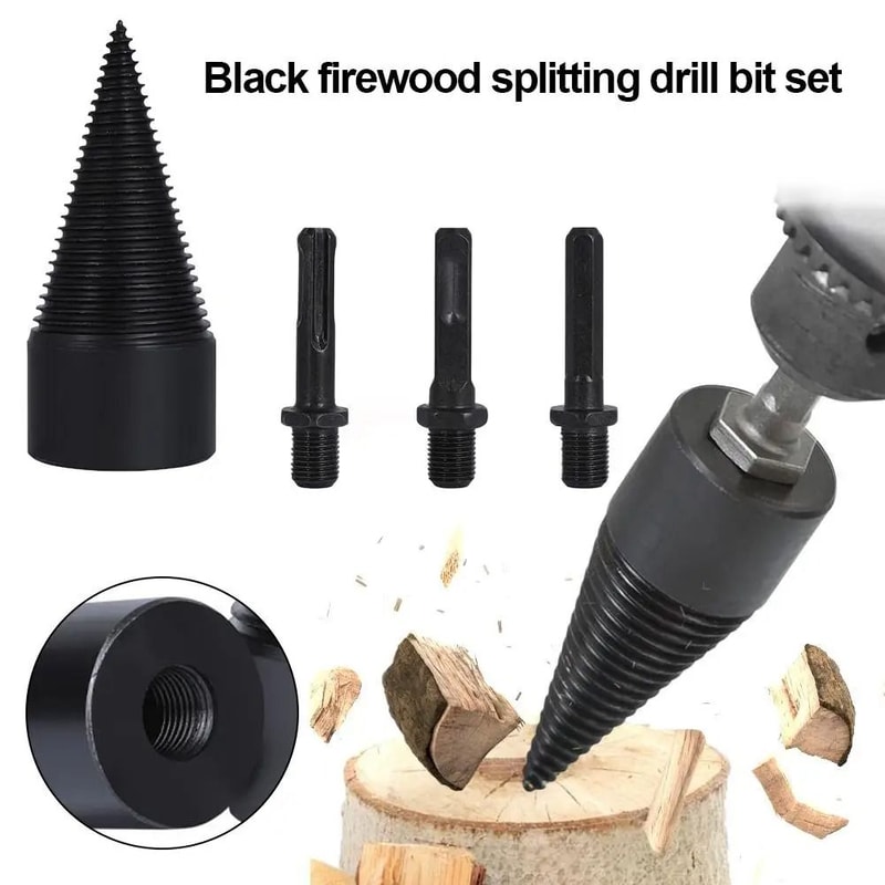 Wood Splitting Cone Drill Bit Heavy Duty Firewood Splitting Tool 5