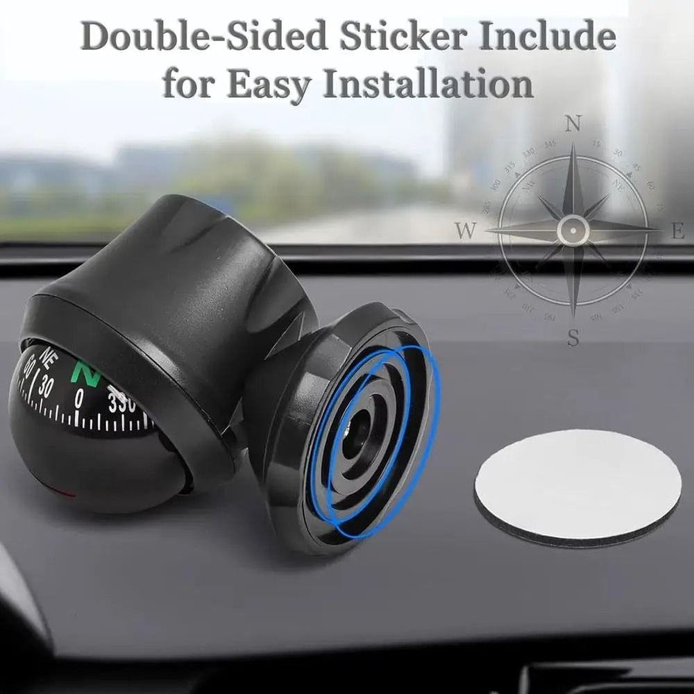 Car Mounted High Precision Luminous Guide Ball Compass Interior Navigation Tool 4