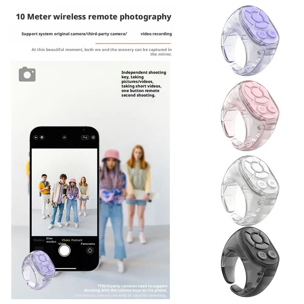 Smart Bluetooth Ring Remote For Selfies Video Scrolling And Page Turning 9