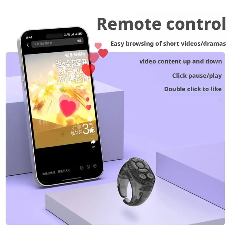 Smart Bluetooth Ring Remote For Selfies Video Scrolling And Page Turning 6