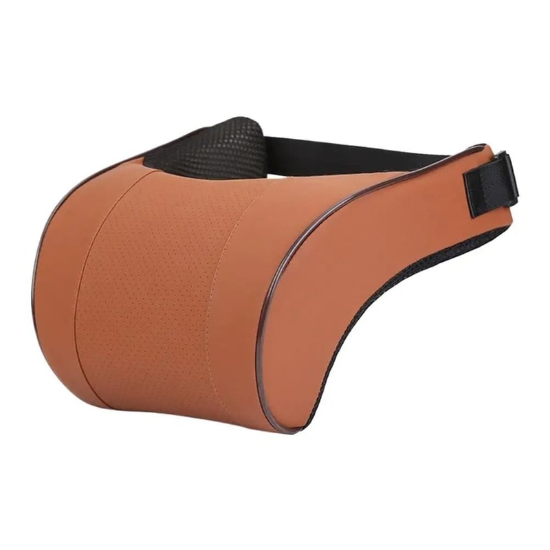 Ergonomic Leather Car Headrest Neck Pillow With Memory Cotton Support 3