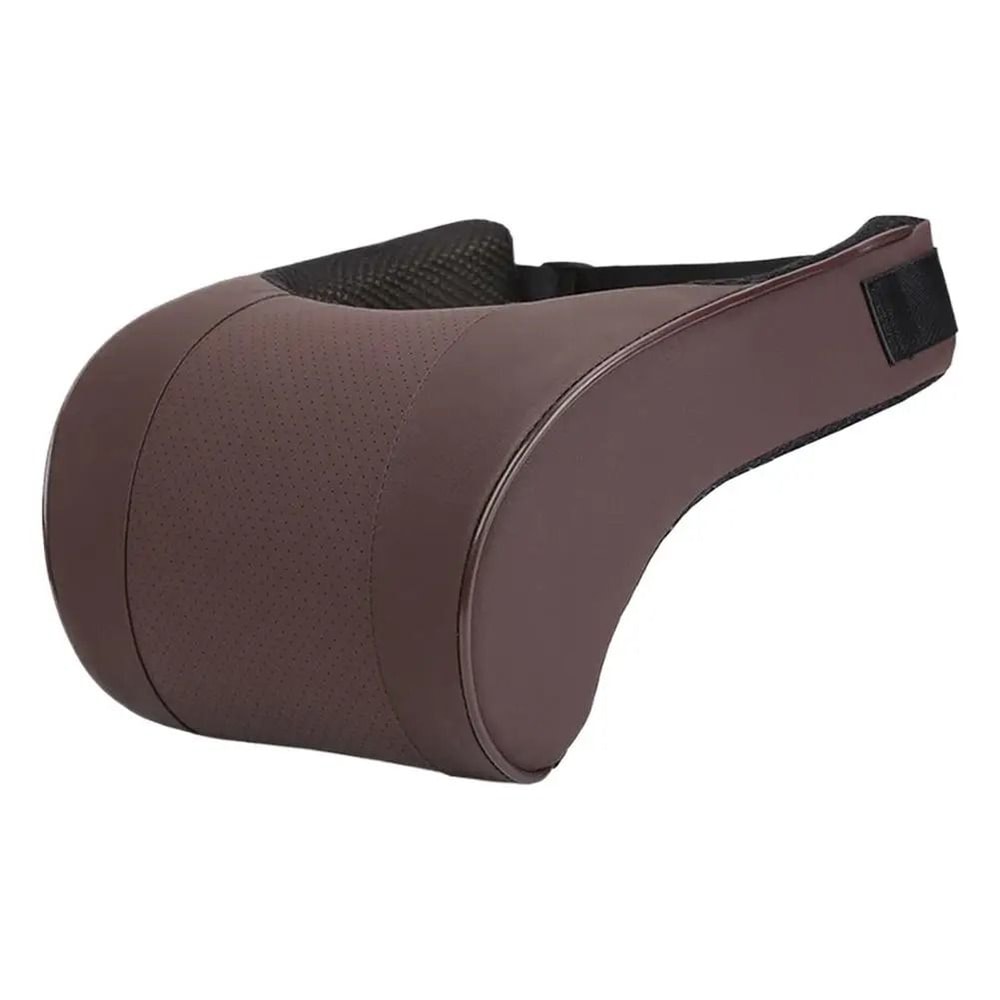 Ergonomic Leather Car Headrest Neck Pillow With Memory Cotton Support 4