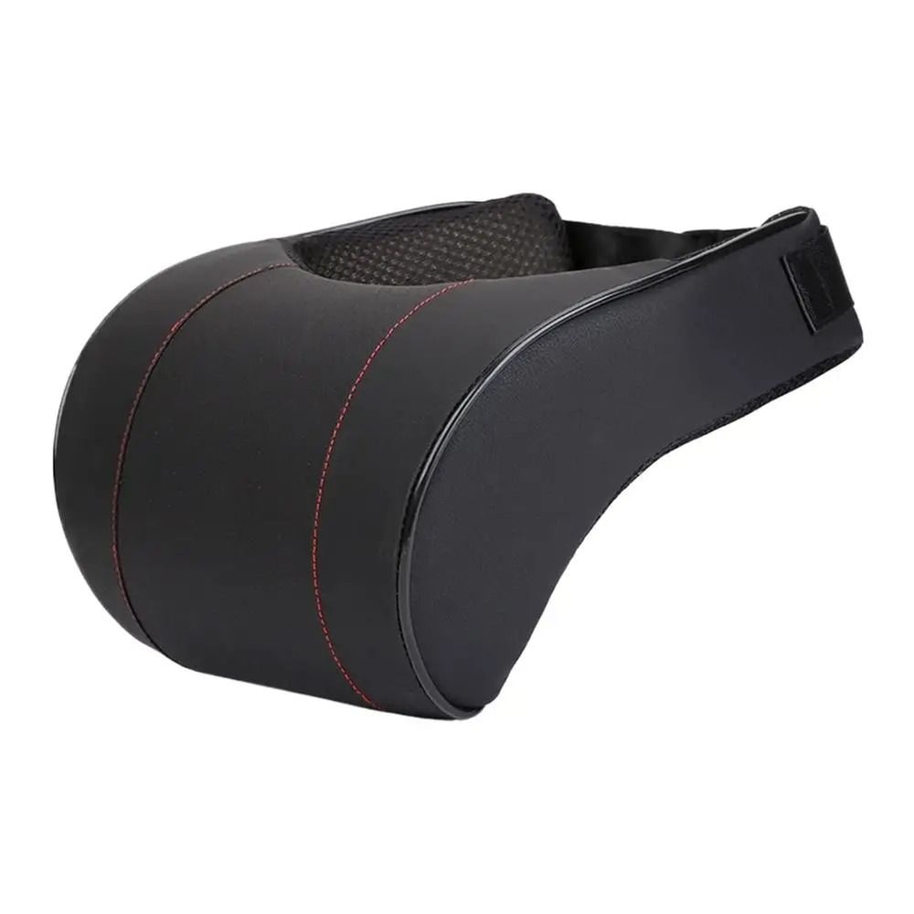 Ergonomic Leather Car Headrest Neck Pillow With Memory Cotton Support 2