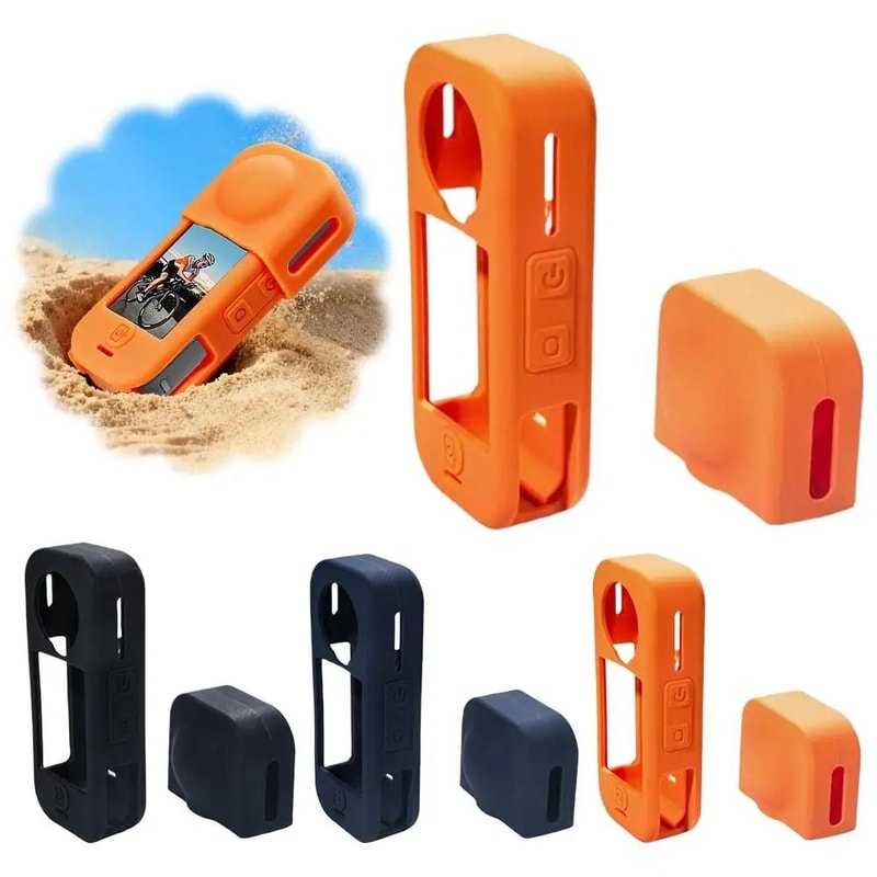 Silicone Protective Case With Lens Cover For Insta360 X4 Air Action Camera 0