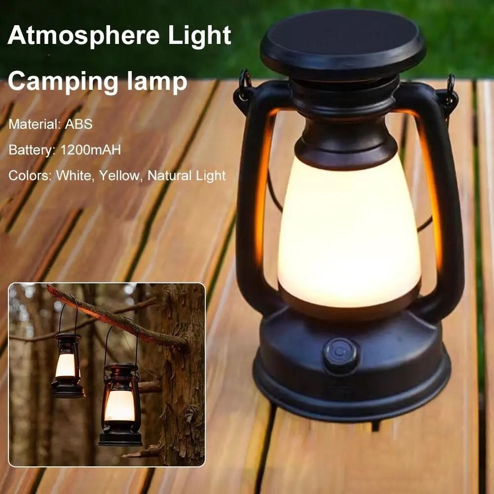Solar USB Rechargeable LED Camping Light Portable Outdoor Tent Lantern 3